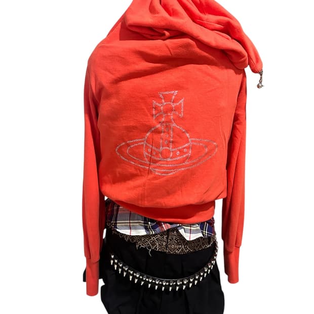 비비안웨스트우드 orb 지퍼 드레이핑  후드집업