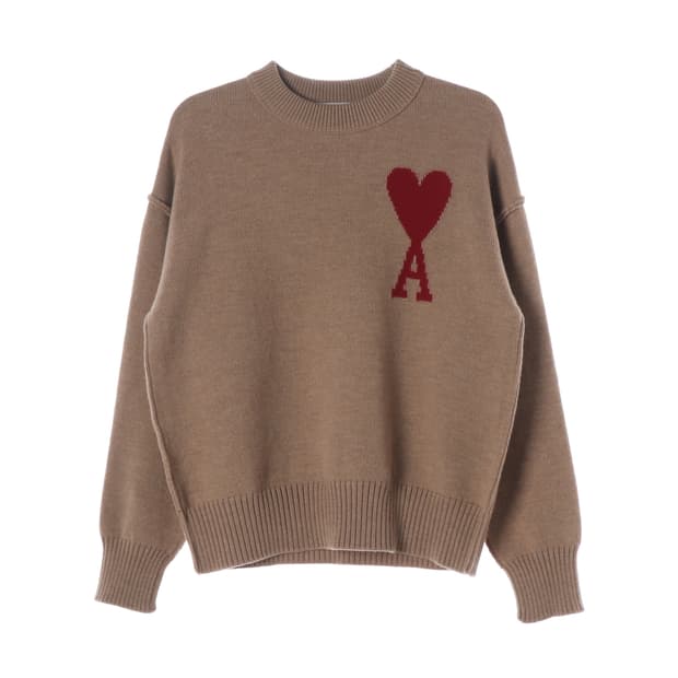 (새상품) 아미 24FW 빅하트 로고 인타르시아 울 니트 스웨터 공용