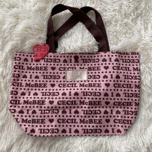 Cecil mcbee 라떼갸루 딸기 초코 토트백