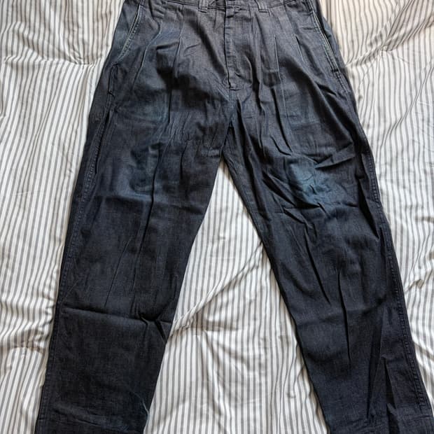 Isness 이즈네스 투턱 와이드 데님