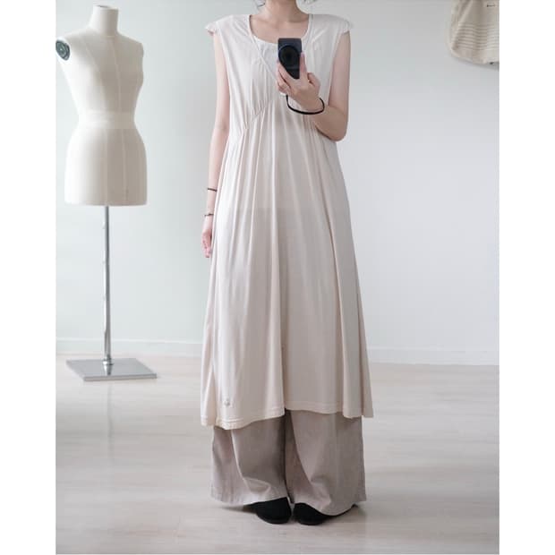 drugstore soft beige fluid long dress