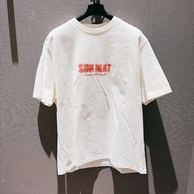 (정품/새상품) 아워레가시 남성 화이트 손맛 프린트 박스 티셔츠