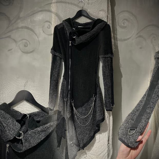 Unbalanced archive cardigan