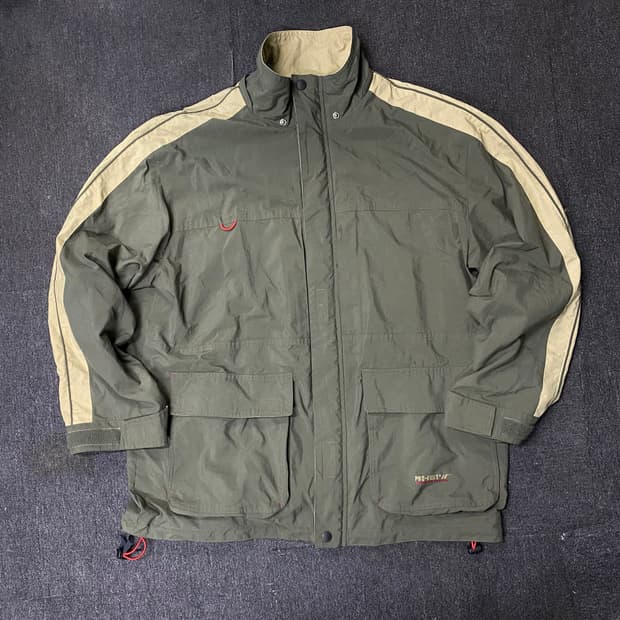 90s pro-keds 카키 올드스쿨 사이드라인 바람막이 트랙자켓 XL