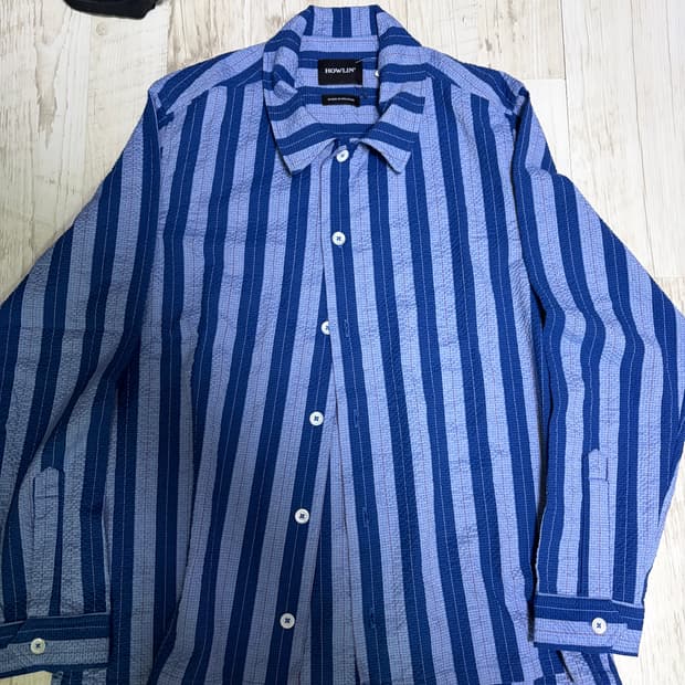 [M]하울린 칵태일 시어서커 셔츠 블루 새상품