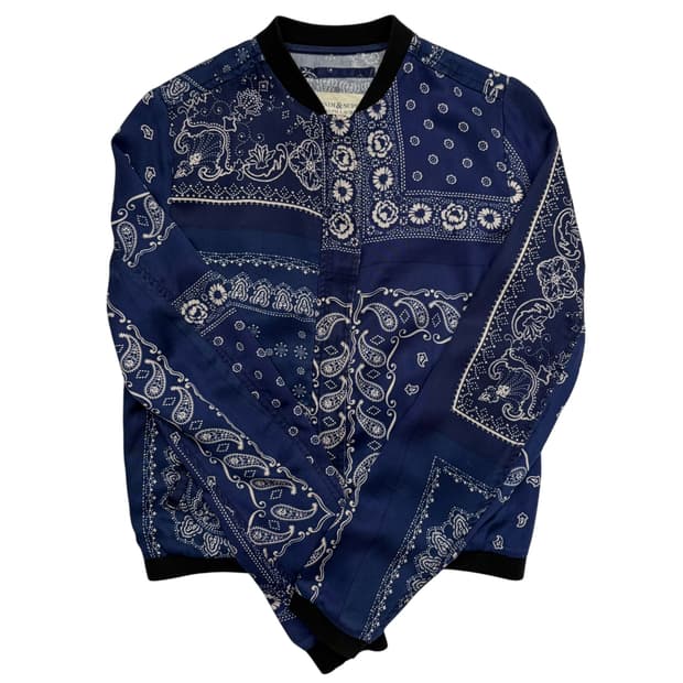 데님앤서플라이 페이즐리 패턴 블루종 자켓 S