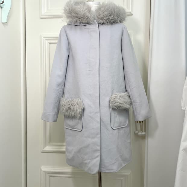 sheer blueberry fur point cute coat