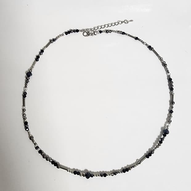 남자 블랙 실버 목걸이