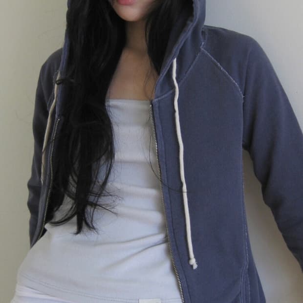 샵페어리 워시드 릴리 후디 퍼플 블루 후드집업