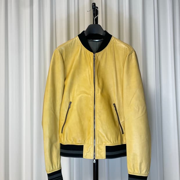 돌채앤가바나 램스킨 봄버 레더 자켓