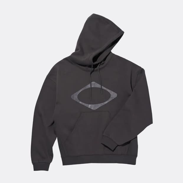 [M] 미스치프 롬버스 립드 후디 차콜