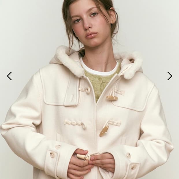 키르시 체리 크롭 숏 떡볶이 코트 아이보리