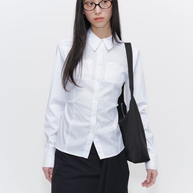 미세키서울 포켓 피티드 셔츠 화이트