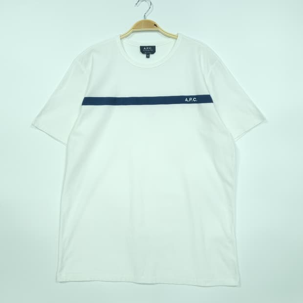 A.P.C. 아페쎄 화이트 유카타 엠브로이드 로고 반팔 티셔츠