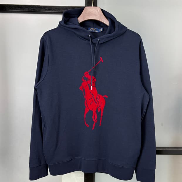[XL]POLO 네이비 빅포니 후드 티셔츠
