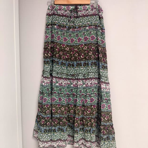 딥 포레스트 프릴 롱 스커트