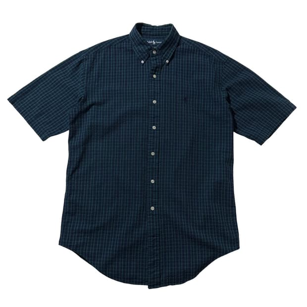 폴로 랄프로렌 시어서커 블랙와치 타탄체크 블레이크 반팔 셔츠