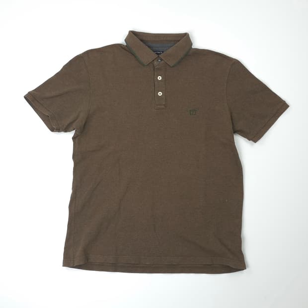 헨리코튼 이탈리안 슬림핏 코튼 반팔카라티 브라운 (105)