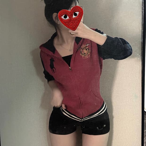 레드 빅포니 후드집업 