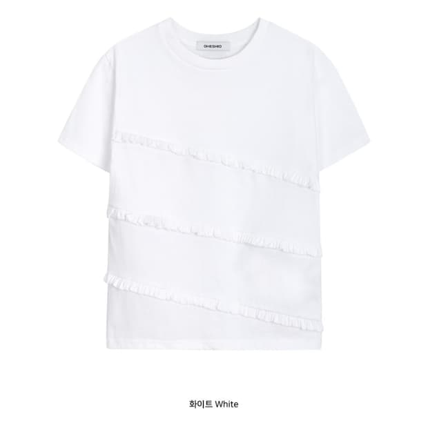 오헤시오 frill t-shirt (white)