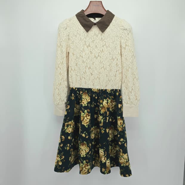 axes femme 레이스 플라워 빈티지 원피스