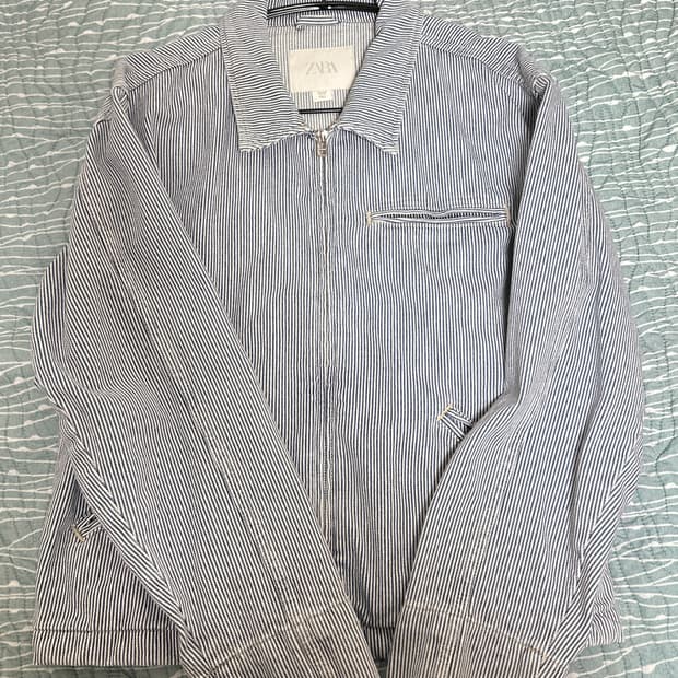 자라 스트라이프 크롭 자켓(체감사이즈 xl) 새상품