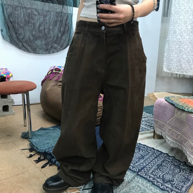 파르티멘토 브라운 코튼팬츠 