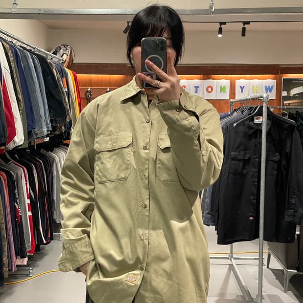 디키즈 워크 셔츠(카키베이지)  