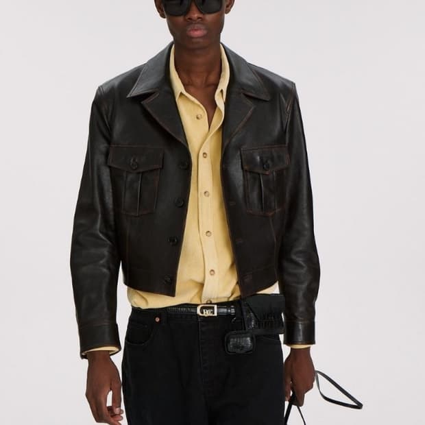 렉토 Recto 밀리터리 레더 자켓 M