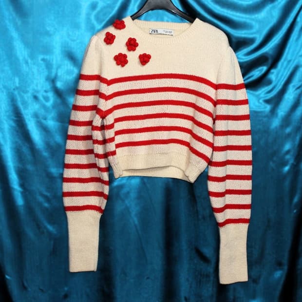 ZARA 자라 오렌지 크롭 니트 S