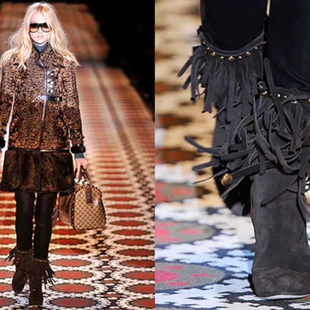 [38.5] 구찌 FW08 바부쉬카 스웨이드 프린지 앵클 부츠