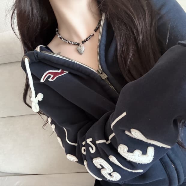 홀리스터 네이비 후드집업 