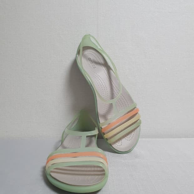 240mm 크록스 이사벨라 샌들 젤리 스트랩 민트 W7