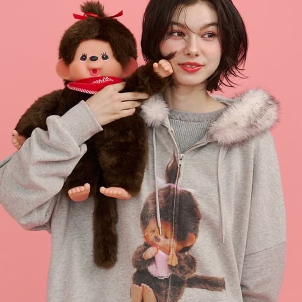 Jouetie x 몬치치 콜라보 후드집업 (그레이)