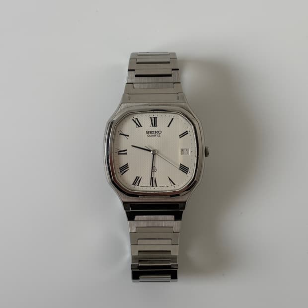 1980s Roman Index Silver Square Quartz