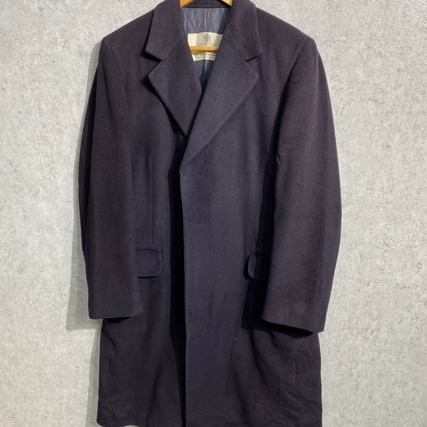 [M] 80s Aquascutum 페이드 네이비 캐시미어 코트