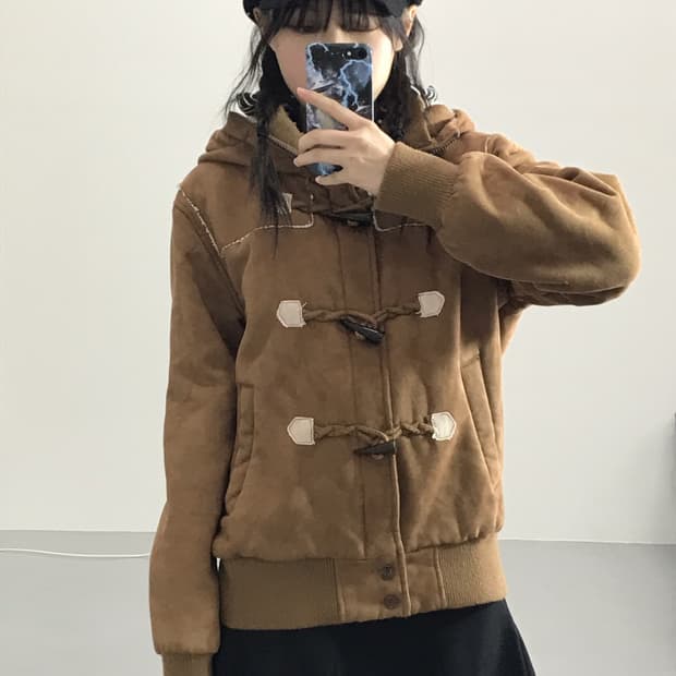 Pincpong Toggle Brown Hoodie Jacket