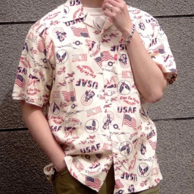 아비렉스 usaf 오픈카라 레이온 셔츠 알로하