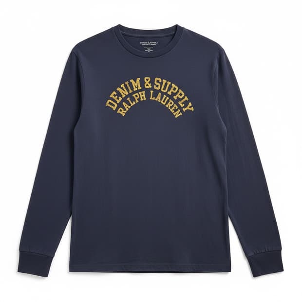 데님 앤 서플라이 랄프로렌 네이비 긴팔 티셔츠 L
