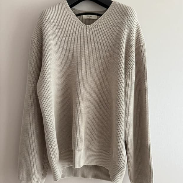 파브레가 코튼 브이넥 니트 오트베이지 3(105)