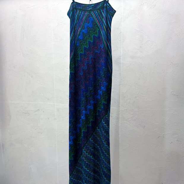 Missoni 롱 글리터 지그재그 패턴 원피스