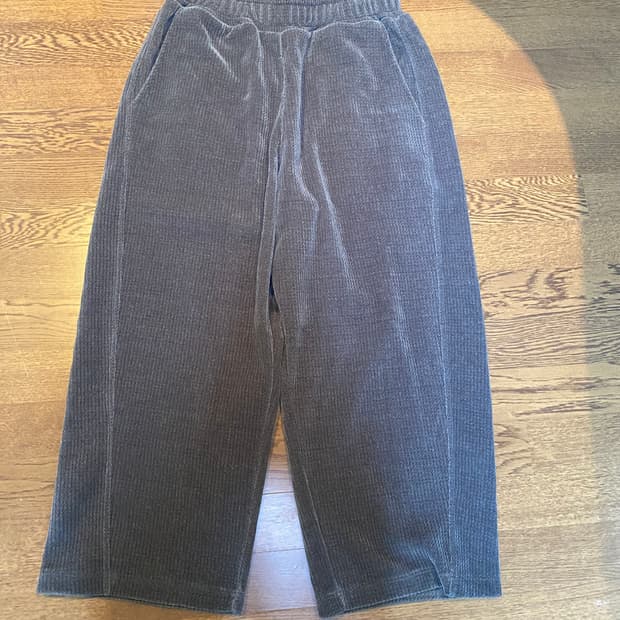 Mosco 벨루어 벨벳 와이드 팬츠 그레이 os