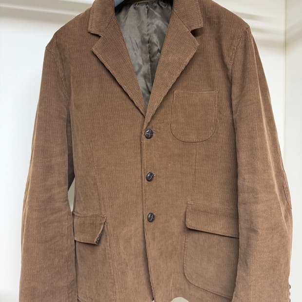 예일 클래식 코듀로이 3버튼 블레이저 브라운 XL