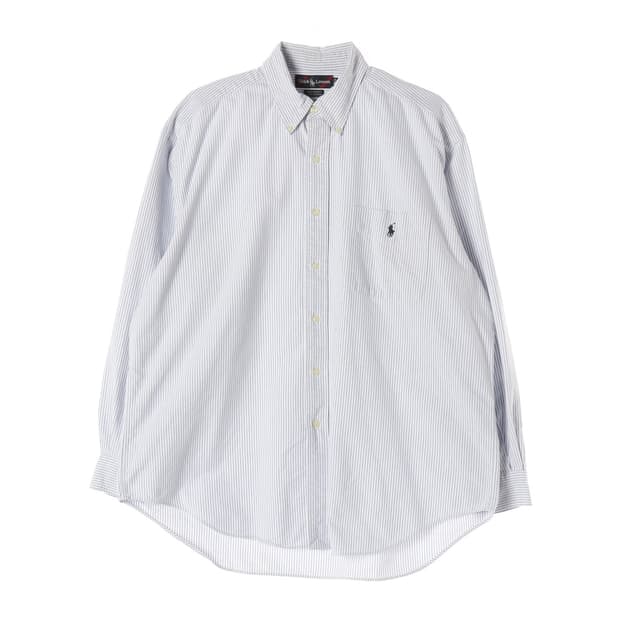 폴로 랄프 로렌 스트라이프 빅 셔츠 라이트 블루 L