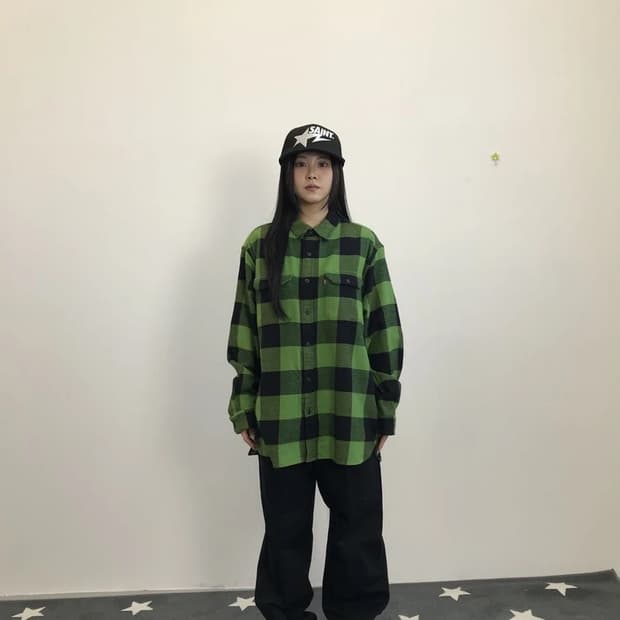 Levi's Green Buffalo Check Flannel Shirt