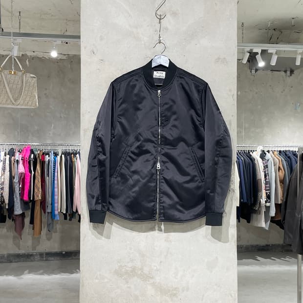 아크네 스튜디오 블랙 투 웨이 집업 나일론 봄버 자켓
