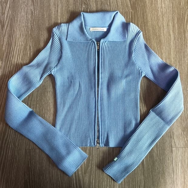 인스턴트펑크 골지 니트 하늘색