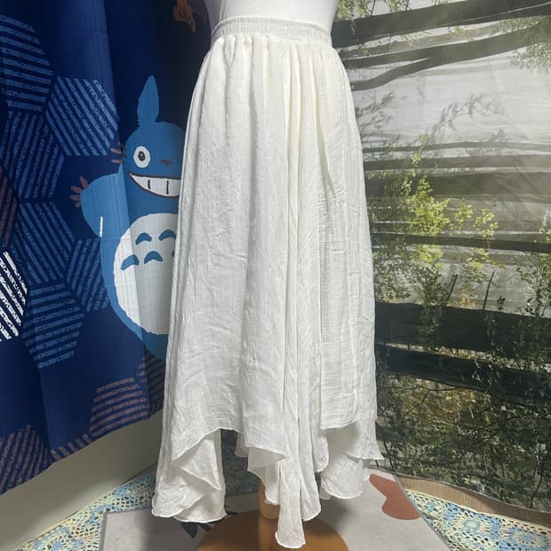 빈티지 화이트 롱 스커트 모리 모리걸