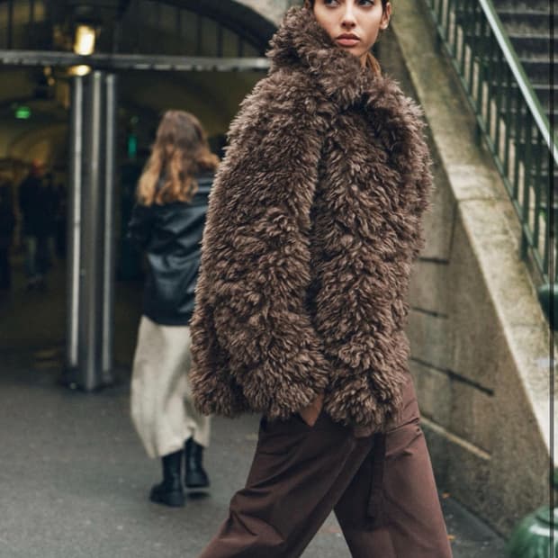 자라 퍼코트 브라운 퍼자켓