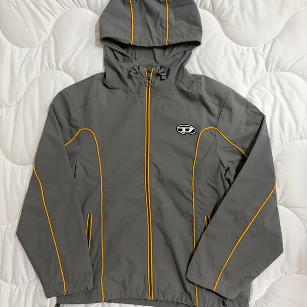 [M]디젤 J-하이브스 콘트라스트 파이핑 윈드브레이커 그레이